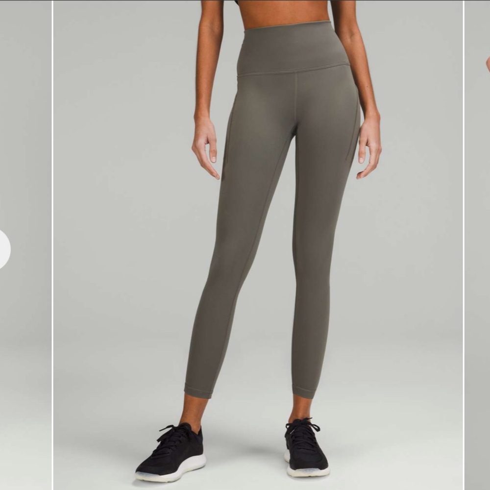 Lululemon Wunder Train High Rise Tight Legging with Pockets 25" Grey Sage Size 4